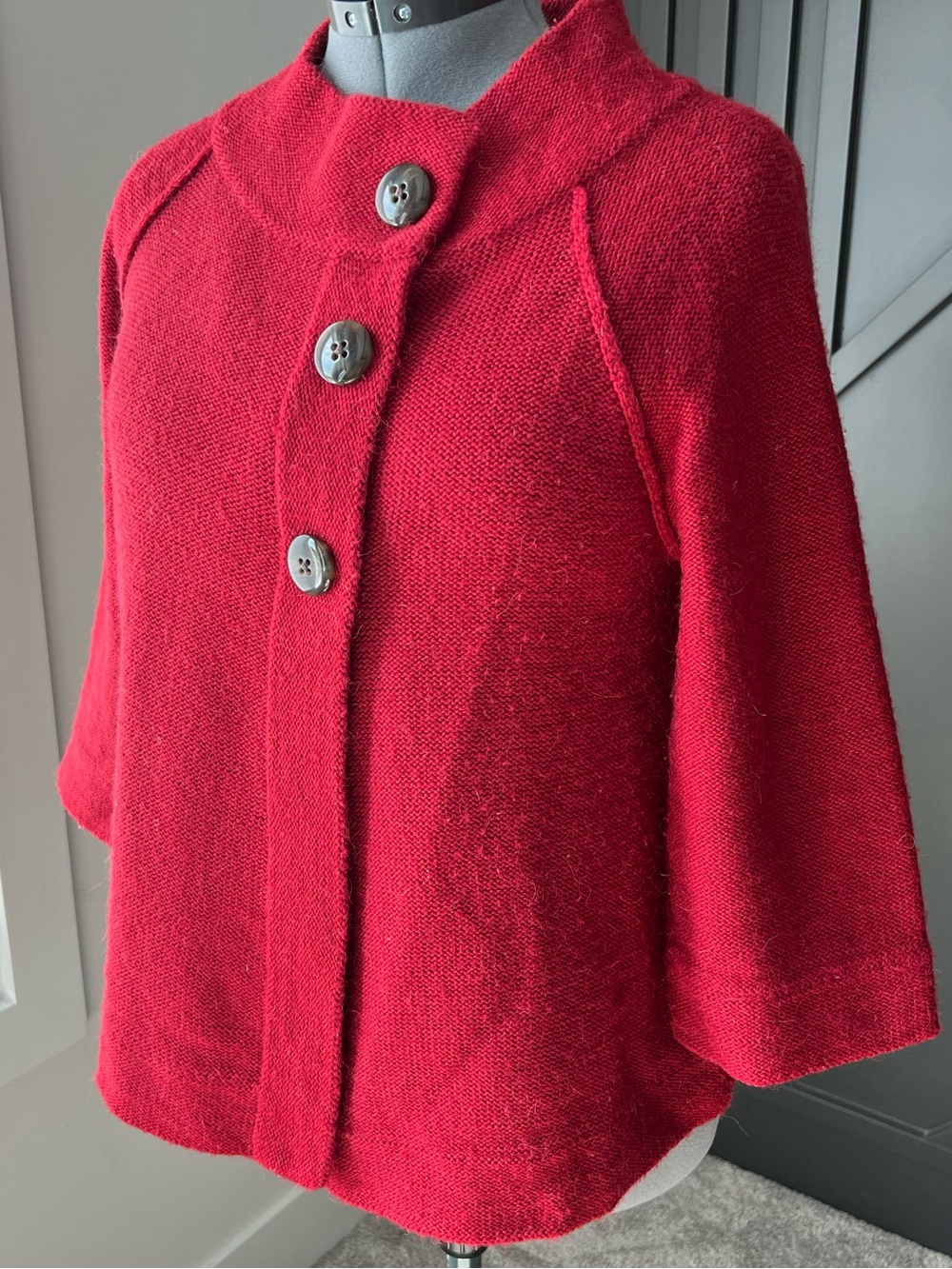 Jones New York Signature Red Knit Cardigan